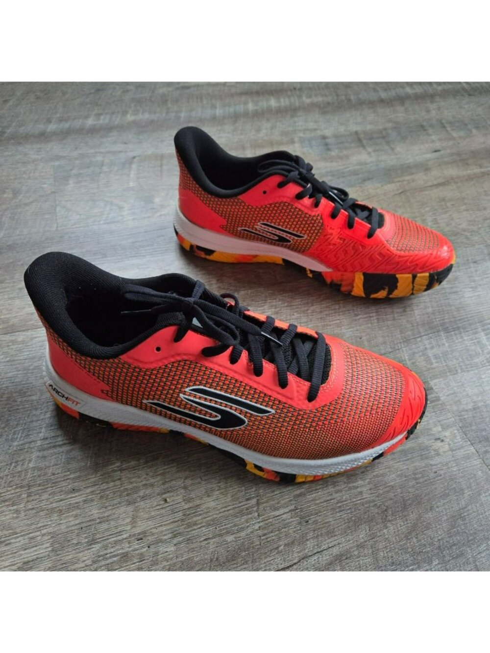 Men's Sketchers Viper Court Pro 2.0 Pickleball Sneakers/Shoes Size 9.5 Orange/Bl - Picture 3 of 11